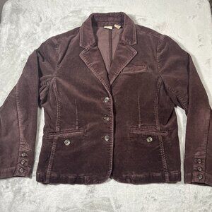 Vintage Falls Creek Corduroy Blazer Womens Large Buttons Chocolate Brown Preppy
